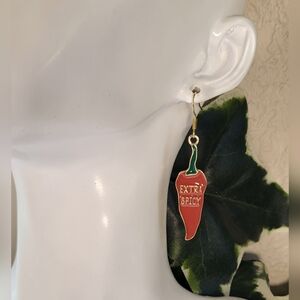 Hot Pepper Statement Dangle Earrings / Pierced